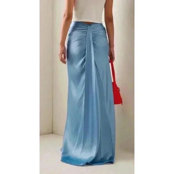 New NWT STAUD Voyager Satin Fishtail Maxi Sz 4 Retails $475 - Picture 6 of 10